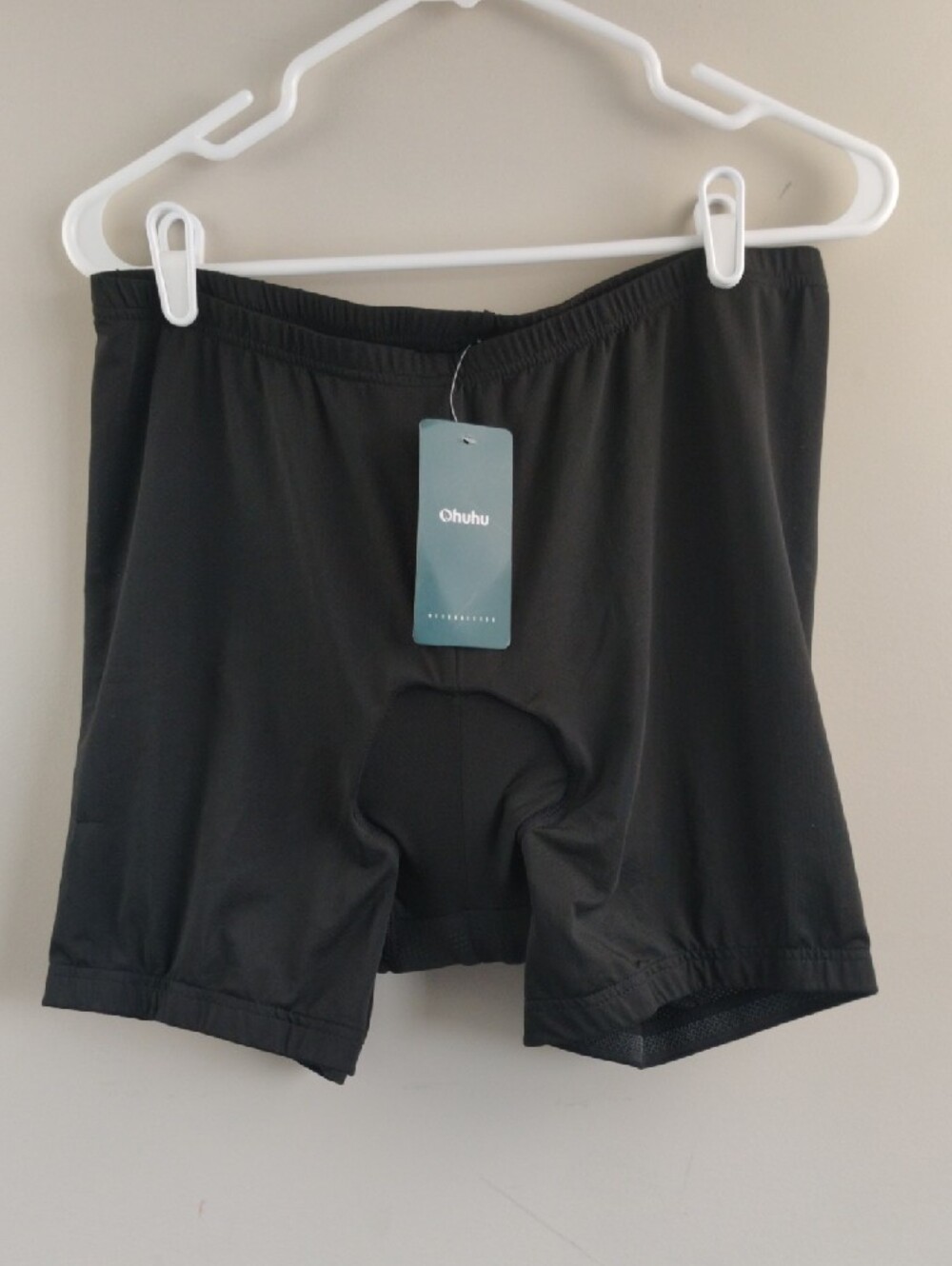 Men's Black Padded Athletic Cycling Shorts with Blue Gel Pad